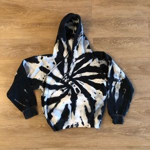 Worthy Threads Hoodie - Black and White Tie Dye